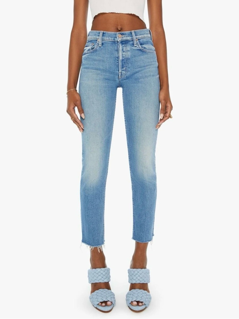 MOTHER The Tomcat Flood Fray Jeans in Flag Me Down Size 29